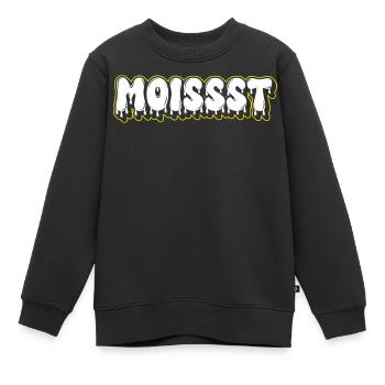 Mot-mot en police grasse humide - Sweat Premium enfant bio - noir - Devant - AI Model Kid Female (0cm)