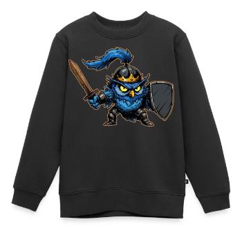 Knight Owl Ren Faire Mittelalterfest Lustig - Kinder Premium Organic Sweatshirt - Schwarz - Vorne - AI Model Kid Female (0cm)