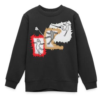 Dynamischer Ballspieler - Kinder Premium Organic Sweatshirt - Schwarz - Vorne - AI Model Kid Female (0cm)