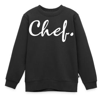 Kochtypografie Worttext kulinarisches Geschenk - Kinder Premium Organic Sweatshirt - Schwarz - Vorne - AI Model Kid Female (0cm)