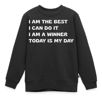 Affirmations puissantes - Sweat Premium enfant bio - noir - Devant - AI Model Kid Female (0cm)