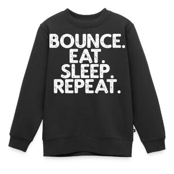 Bounce, mange, dort, répète - Sweat Premium enfant bio - noir - Devant - AI Model Kid Female (0cm)