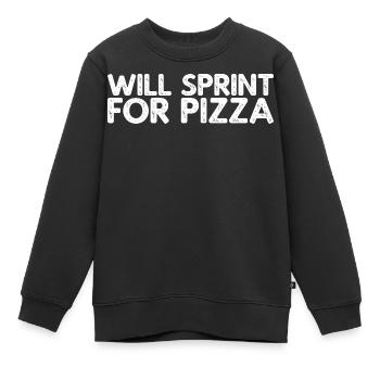 Will Sprinter pour la pizza - Sweat Premium enfant bio - noir - Devant - AI Model Kid Female (0cm)
