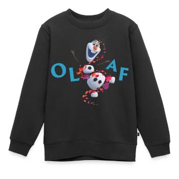 Frozen Olaf Schriftzug Mit Schneemann - Kinder Premium Organic Sweatshirt - Schwarz - Vorne - AI Model Kid Female (0cm)