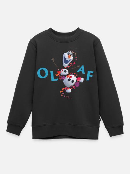 Frozen Olaf Schriftzug Mit Schneemann - Kinder Premium Organic Sweatshirt - Schwarz