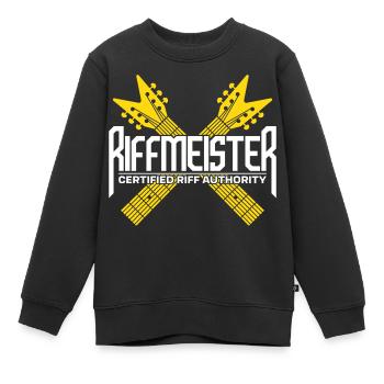 Guitares croisées Riffmeister - Sweat Premium enfant bio - noir - Devant - AI Model Kid Female (0cm)