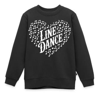 Motif de notes de cœur LineDance - Sweat Premium enfant bio - noir - Devant - AI Model Kid Female (0cm)