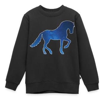 Horse and universe - Kids Premium Organic Sweatshirt - black - Front - AI Model Kid Female (0cm)
