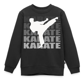Karaté - Sweat Premium enfant bio - noir - Devant - AI Model Kid Female (0cm)