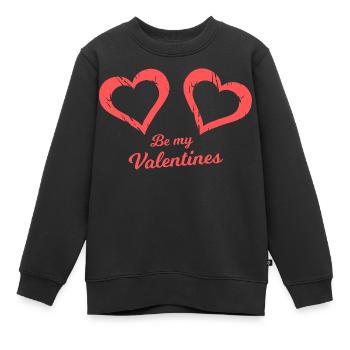 Be my Valentines Herzbrush - Kinder Premium Organic Sweatshirt - Schwarz - Vorne - AI Model Kid Female (0cm)