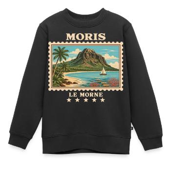 Mauritius Le Morne Vintage Reisemarke - Kinder Premium Organic Sweatshirt - Schwarz - Vorne - AI Model Kid Female (0cm)