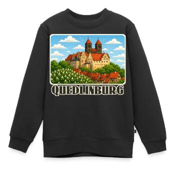 Quedlinburg - Kinder Premium Organic Sweatshirt - Schwarz - Vorne - AI Model Kid Female (0cm)