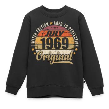 Anniversaire Mythique 1969 Cadeau Vintage 1969 - Sweat Premium enfant bio - noir - Devant - AI Model Kid Female (0cm)