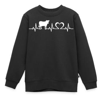 vaches battement de cœur vache vache - Sweat Premium enfant bio - noir - Devant - AI Model Kid Female (0cm)