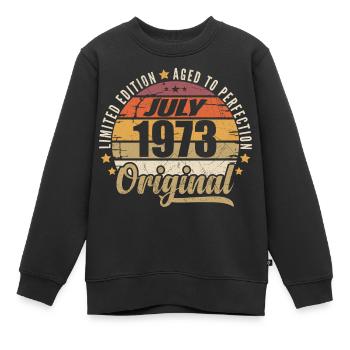 Anniversaire Mythique 1973 Cadeau Vintage 1973 - Sweat Premium enfant bio - noir - Devant - AI Model Kid Female (0cm)