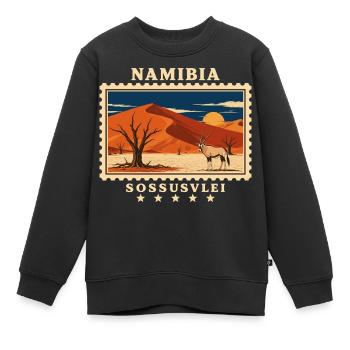 Namibia Sossusvlei Vintage Reisemarke - Kinder Premium Organic Sweatshirt - Schwarz - Vorne - AI Model Kid Female (0cm)