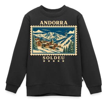 Andorra Soldeu Vintage Reisemarke - Kinder Premium Organic Sweatshirt - Schwarz - Vorne - AI Model Kid Female (0cm)