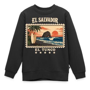 El Salvador El Tunco Vintage Reisemarke - Kinder Premium Organic Sweatshirt - Schwarz - Vorne - AI Model Kid Female (0cm)