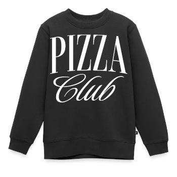 Pizza Club - Kinder Premium Organic Sweatshirt - Schwarz - Vorne - AI Model Kid Female (0cm)
