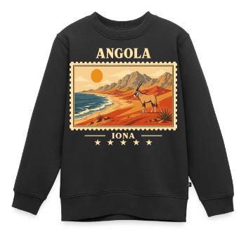 Marque de voyage vintage Angola Iona - Sweat Premium enfant bio - noir - Devant - AI Model Kid Female (0cm)