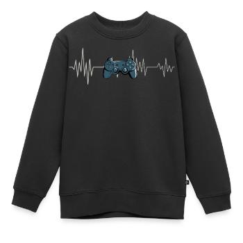 T-shirt Gamer avec manette de jeu - Sweat Premium enfant bio - noir - Devant - AI Model Kid Female (0cm)