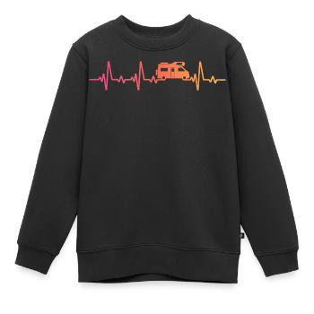 camping car sunset battement de coeur camping - Sweat Premium enfant bio - noir - Devant - AI Model Kid Female (0cm)
