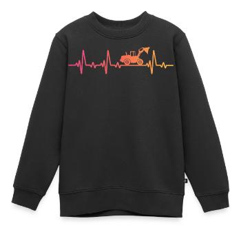 Sunset Loader Herzschlag-Bulldozer - Kinder Premium Organic Sweatshirt - Schwarz - Vorne - AI Model Kid Female (0cm)