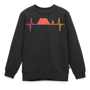 Campingzelt Sonnenuntergangs-Herzschlagzelt - Kinder Premium Organic Sweatshirt - Schwarz - Vorne - AI Model Kid Female (0cm)