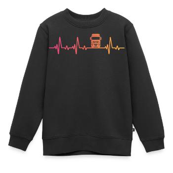 Truck Sunset Heartbeat Road Fahrer - Kinder Premium Organic Sweatshirt - Schwarz - Vorne - AI Model Kid Female (0cm)
