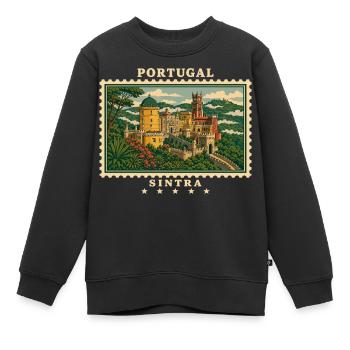 Portugal Sintra Vintage Reisemarke - Kinder Premium Organic Sweatshirt - Schwarz - Vorne - AI Model Kid Female (0cm)