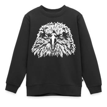 Adler / Kopf / Weißkopfseeadler - Kinder Premium Organic Sweatshirt - Schwarz - Vorne - AI Model Kid Female (0cm)