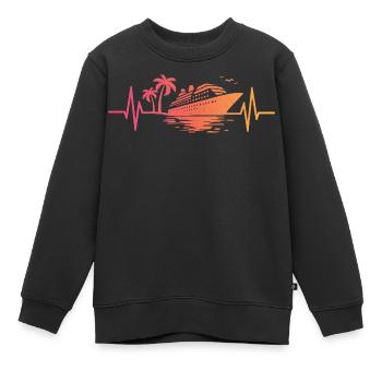 Sunset cruise ship cruise - Kids Premium Organic Sweatshirt - black - Front - AI Model Kid Female (0cm)