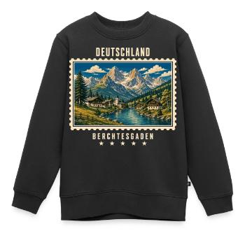Deutschland Berchtesgaden Vintage Reisemarke - Kinder Premium Organic Sweatshirt - Schwarz - Vorne - AI Model Kid Female (0cm)