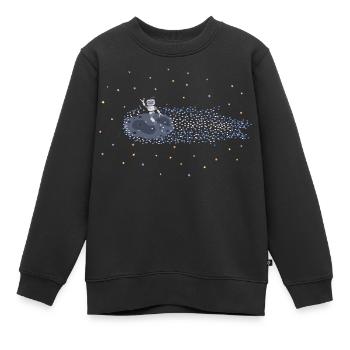 Roboter auf Meteoroid - Kinder Premium Organic Sweatshirt - Schwarz - Vorne - AI Model Kid Female (0cm)