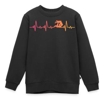 Jiu Jitsu Sonnenuntergang Herzschlag Jiu-jitsu - Kinder Premium Organic Sweatshirt - Schwarz - Vorne - AI Model Kid Female (0cm)