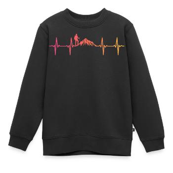 Sunset Heartbeat Mountain Wanderung - Kinder Premium Organic Sweatshirt - Schwarz - Vorne - AI Model Kid Female (0cm)