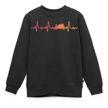 Motorrad-Biker Sunsetheartbeat-Motorrad - Kinder Premium Organic Sweatshirt - Schwarz - Vorne - AI Model Kid Female (0cm)