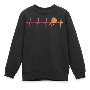 Padel Sunset Herzschlag Padelspieler - Kinder Premium Organic Sweatshirt - Schwarz - Vorne - AI Model Kid Female (0cm)