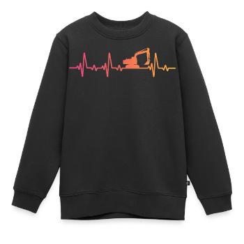Sunset Heartbeat Baubagger - Kinder Premium Organic Sweatshirt - Schwarz - Vorne - AI Model Kid Female (0cm)