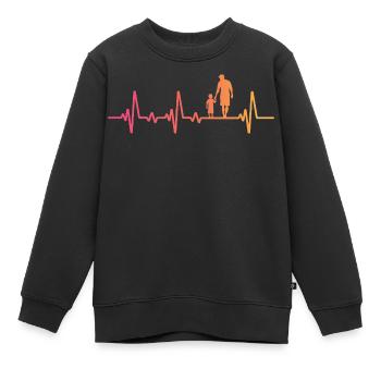 Father and Son Sunset Heartbeat Dad Son - Kids Premium Organic Sweatshirt - black - Front - AI Model Kid Female (0cm)