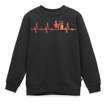 Entwickler von Programmierer Sunset Heartbeat - Kinder Premium Organic Sweatshirt - Schwarz - Vorne - AI Model Kid Female (0cm)