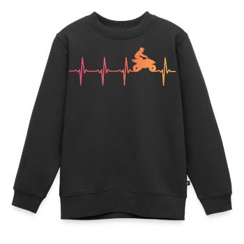 Quad Sunset Heartbeat ATV Quad Rider - Kinder Premium Organic Sweatshirt - Schwarz - Vorne - AI Model Kid Female (0cm)