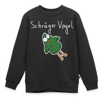 Schräger Vogel – Lustiger Cartoon Spruch - Kinder Premium Organic Sweatshirt - Schwarz - Vorne - AI Model Kid Female (0cm)