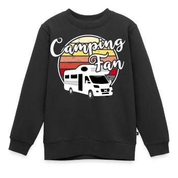 Camping Fan Wohnmobil Camper  - Kinder Premium Organic Sweatshirt - Schwarz - Vorne - AI Model Kid Female (0cm)