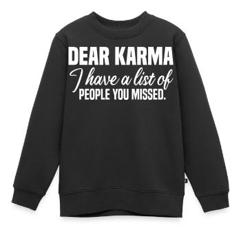 karma - Kinder Premium Organic Sweatshirt - Schwarz - Vorne - AI Model Kid Female (0cm)