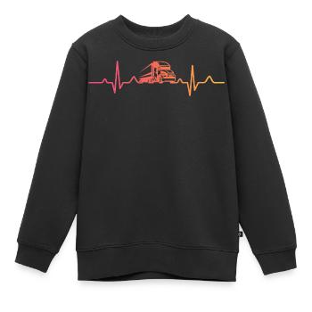 Trucker Sunset Heartbeat Trucker - Kinder Premium Organic Sweatshirt - Schwarz - Vorne - AI Model Kid Female (0cm)