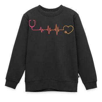 Stethoskop-Krankenschwester Sunset Herzschlag Doktor - Kinder Premium Organic Sweatshirt - Schwarz - Vorne - AI Model Kid Female (0cm)
