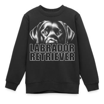 Labrador Retriever Porträt mit großem Schriftzug - Kinder Premium Organic Sweatshirt - Schwarz - Vorne - AI Model Kid Female (0cm)