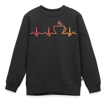 Sunset Coffee, Heartbeat, Coffee - Kids Premium Organic Sweatshirt - black - Front - AI Model Kid Female (0cm)