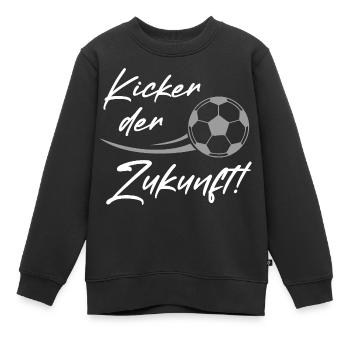 Fußball Kicker Zukunft Babybody Sprüche Fussball - Kinder Premium Organic Sweatshirt - Schwarz - Vorne - AI Model Kid Female (0cm)